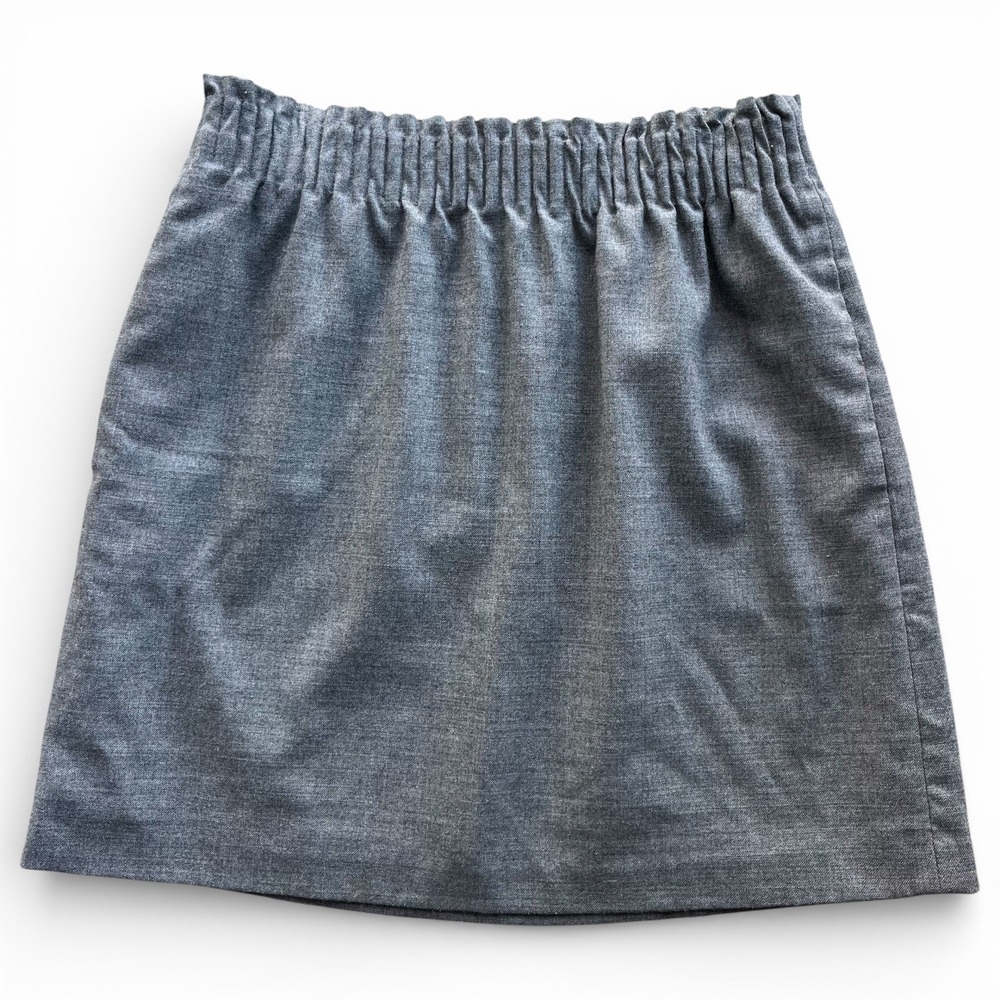 J.Crew Womens 2 Heather Gray Wool Blend Elastic Waist Sidewalk Mini Skirt Preppy